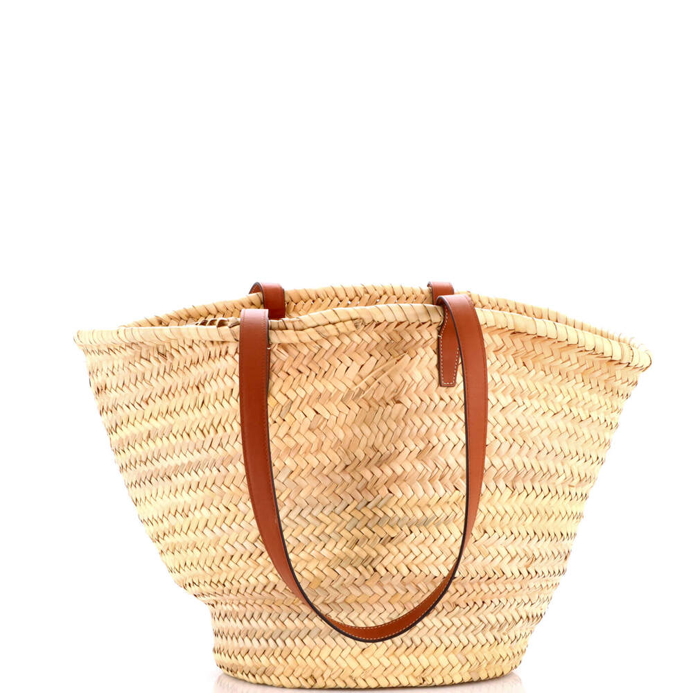 Celine Large Triomphe Basket Shoulder Bag Raffia with Leather - Picture 3 of 7